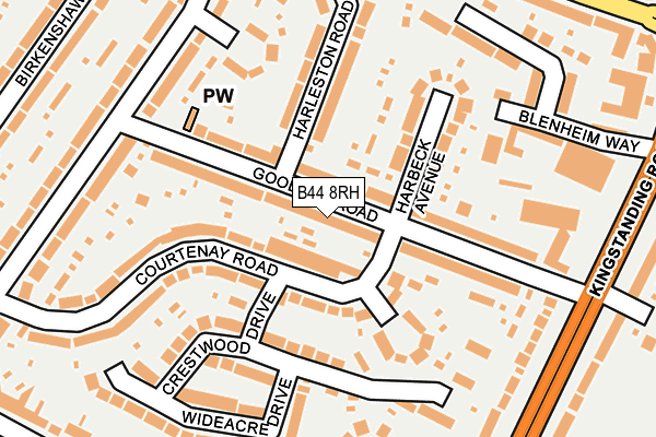 B44 8RH map - OS OpenMap – Local (Ordnance Survey)