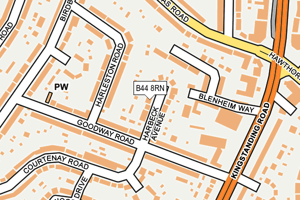 B44 8RN map - OS OpenMap – Local (Ordnance Survey)