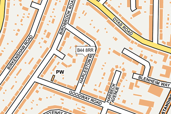 B44 8RR map - OS OpenMap – Local (Ordnance Survey)