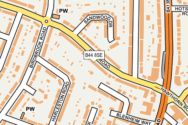 B44 8SE map - OS OpenMap – Local (Ordnance Survey)
