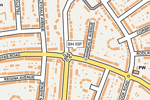 B44 8SP map - OS OpenMap – Local (Ordnance Survey)