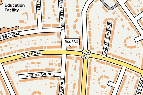 B44 8SU map - OS OpenMap – Local (Ordnance Survey)