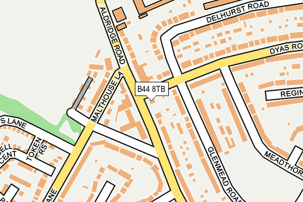 B44 8TB map - OS OpenMap – Local (Ordnance Survey)