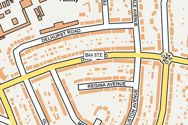 B44 8TE map - OS OpenMap – Local (Ordnance Survey)