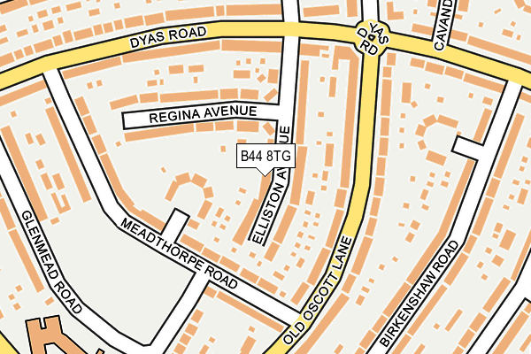 B44 8TG map - OS OpenMap – Local (Ordnance Survey)