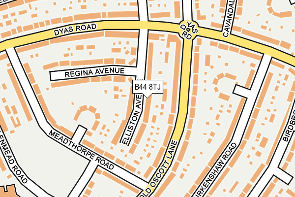 B44 8TJ map - OS OpenMap – Local (Ordnance Survey)