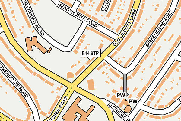 B44 8TP map - OS OpenMap – Local (Ordnance Survey)