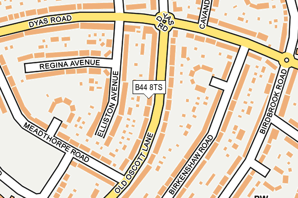 B44 8TS map - OS OpenMap – Local (Ordnance Survey)