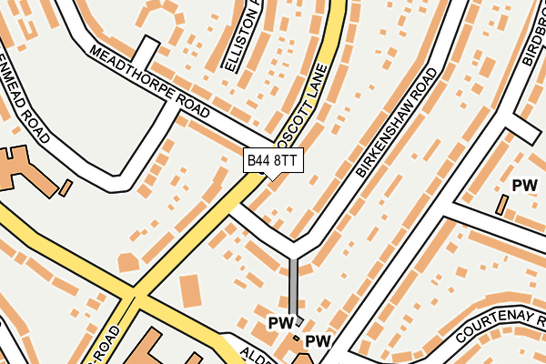 B44 8TT map - OS OpenMap – Local (Ordnance Survey)