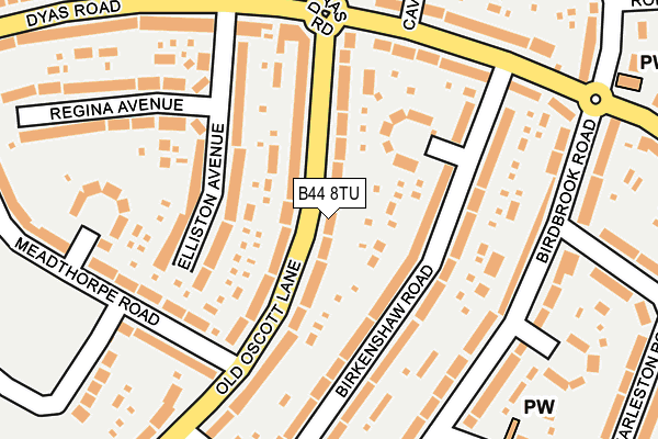 B44 8TU map - OS OpenMap – Local (Ordnance Survey)