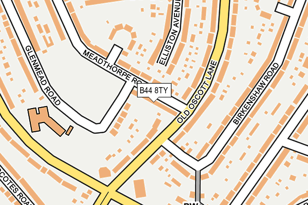 B44 8TY map - OS OpenMap – Local (Ordnance Survey)