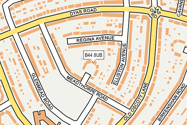 B44 8UB map - OS OpenMap – Local (Ordnance Survey)