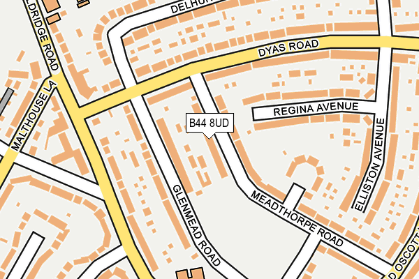 B44 8UD map - OS OpenMap – Local (Ordnance Survey)