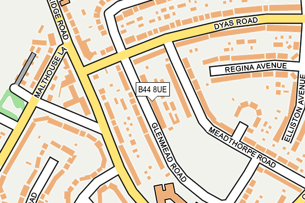 B44 8UE map - OS OpenMap – Local (Ordnance Survey)
