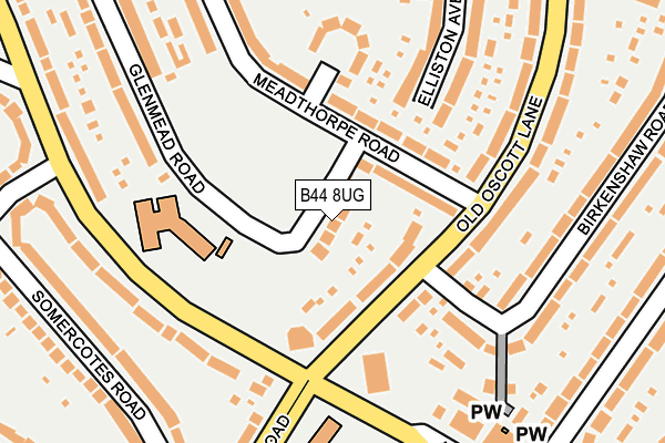 B44 8UG map - OS OpenMap – Local (Ordnance Survey)