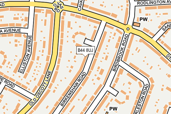 B44 8UJ map - OS OpenMap – Local (Ordnance Survey)