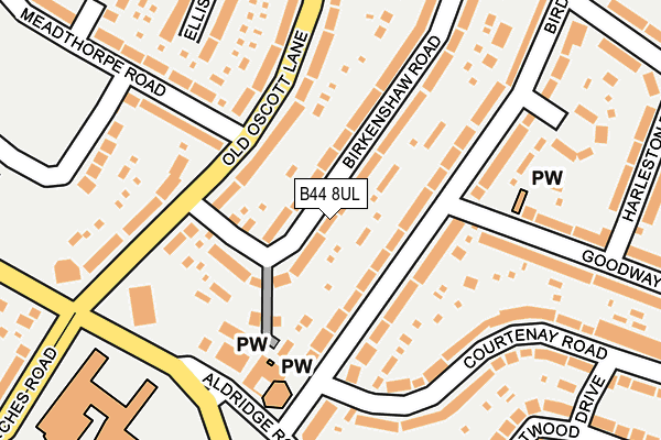 B44 8UL map - OS OpenMap – Local (Ordnance Survey)