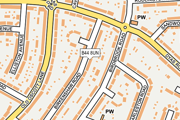 B44 8UN map - OS OpenMap – Local (Ordnance Survey)