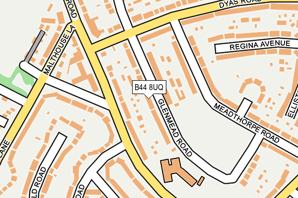 B44 8UQ map - OS OpenMap – Local (Ordnance Survey)