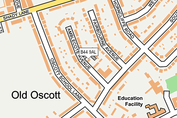 B44 9AL map - OS OpenMap – Local (Ordnance Survey)
