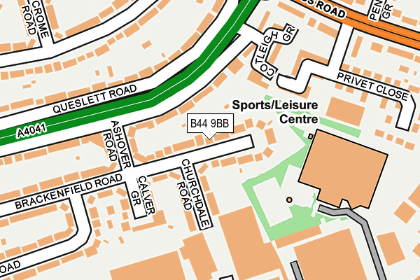 B44 9BB map - OS OpenMap – Local (Ordnance Survey)