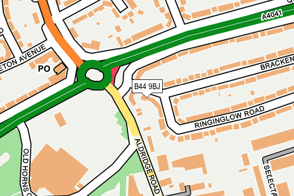 B44 9BJ map - OS OpenMap – Local (Ordnance Survey)
