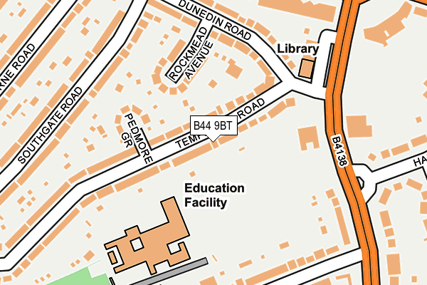 B44 9BT map - OS OpenMap – Local (Ordnance Survey)