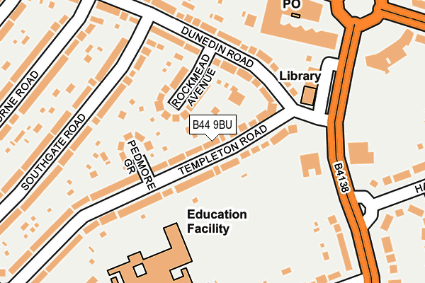 B44 9BU map - OS OpenMap – Local (Ordnance Survey)