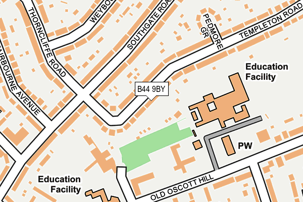 B44 9BY map - OS OpenMap – Local (Ordnance Survey)