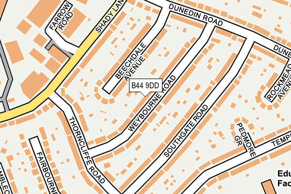 B44 9DD map - OS OpenMap – Local (Ordnance Survey)