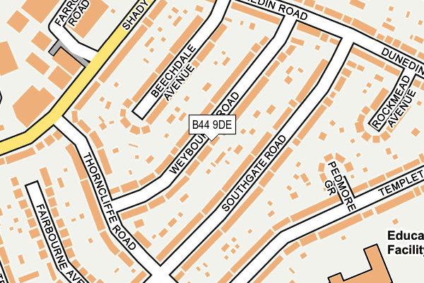 B44 9DE map - OS OpenMap – Local (Ordnance Survey)