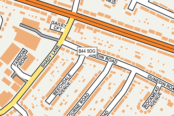 B44 9DG map - OS OpenMap – Local (Ordnance Survey)