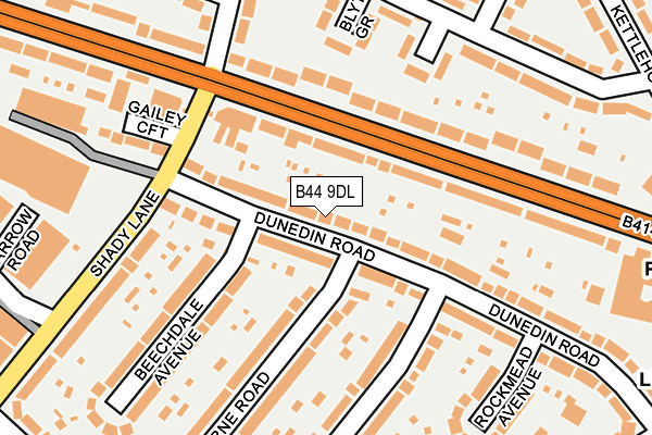 B44 9DL map - OS OpenMap – Local (Ordnance Survey)