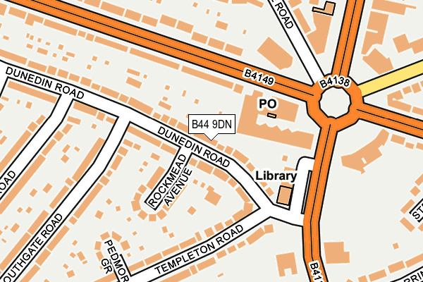 B44 9DN map - OS OpenMap – Local (Ordnance Survey)