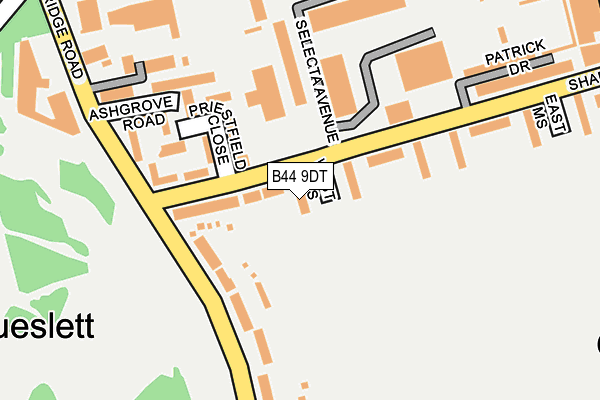 B44 9DT map - OS OpenMap – Local (Ordnance Survey)