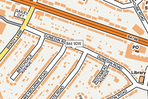 B44 9DW map - OS OpenMap – Local (Ordnance Survey)