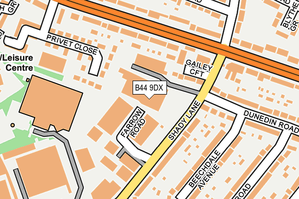 B44 9DX map - OS OpenMap – Local (Ordnance Survey)