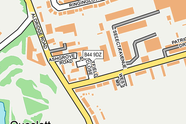 B44 9DZ map - OS OpenMap – Local (Ordnance Survey)