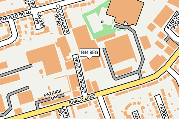 B44 9EG map - OS OpenMap – Local (Ordnance Survey)