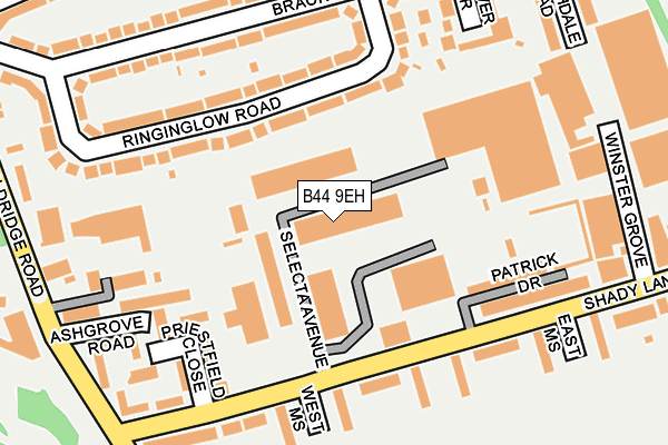 B44 9EH map - OS OpenMap – Local (Ordnance Survey)