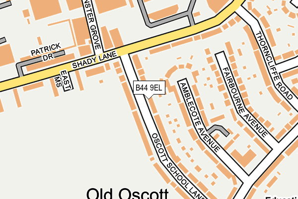 B44 9EL map - OS OpenMap – Local (Ordnance Survey)