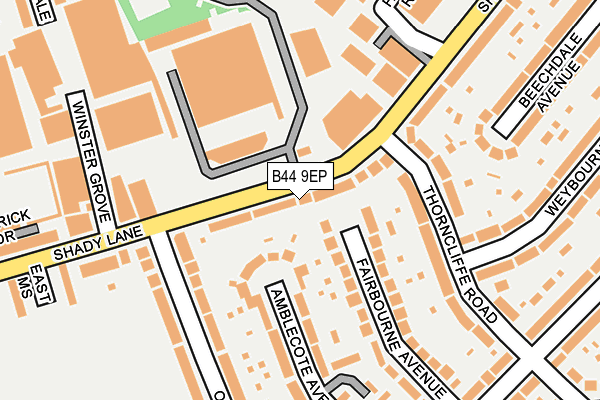 B44 9EP map - OS OpenMap – Local (Ordnance Survey)