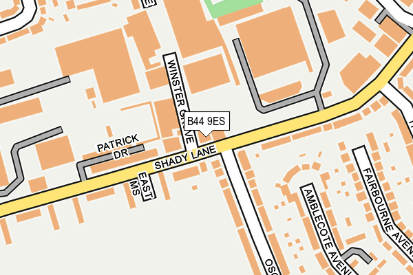 B44 9ES map - OS OpenMap – Local (Ordnance Survey)