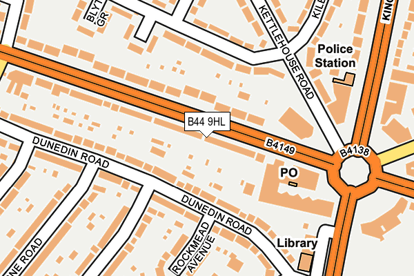 B44 9HL map - OS OpenMap – Local (Ordnance Survey)