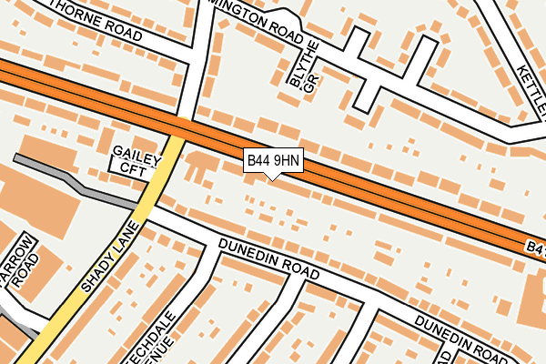 B44 9HN map - OS OpenMap – Local (Ordnance Survey)