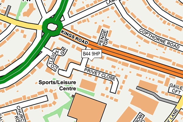 B44 9HP map - OS OpenMap – Local (Ordnance Survey)