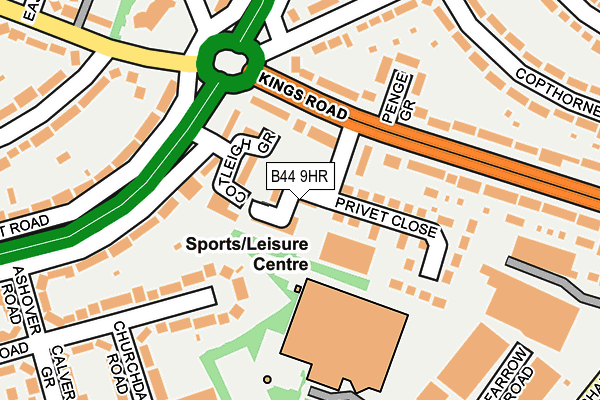 B44 9HR map - OS OpenMap – Local (Ordnance Survey)