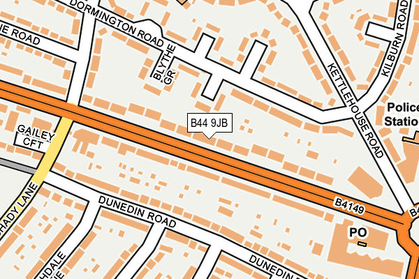 B44 9JB map - OS OpenMap – Local (Ordnance Survey)