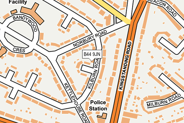 B44 9JN map - OS OpenMap – Local (Ordnance Survey)