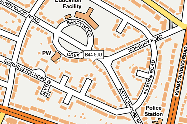 B44 9JU map - OS OpenMap – Local (Ordnance Survey)